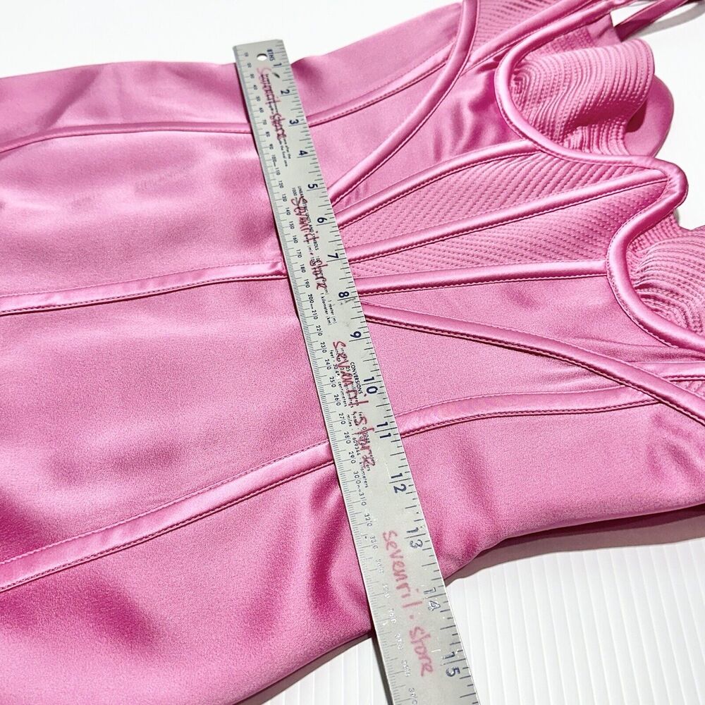 NWT Versace Mini Dress IT 40 US 4 Runway 2022 Medusa Corset Satin Pink $7,395 - Picture 11 of 16